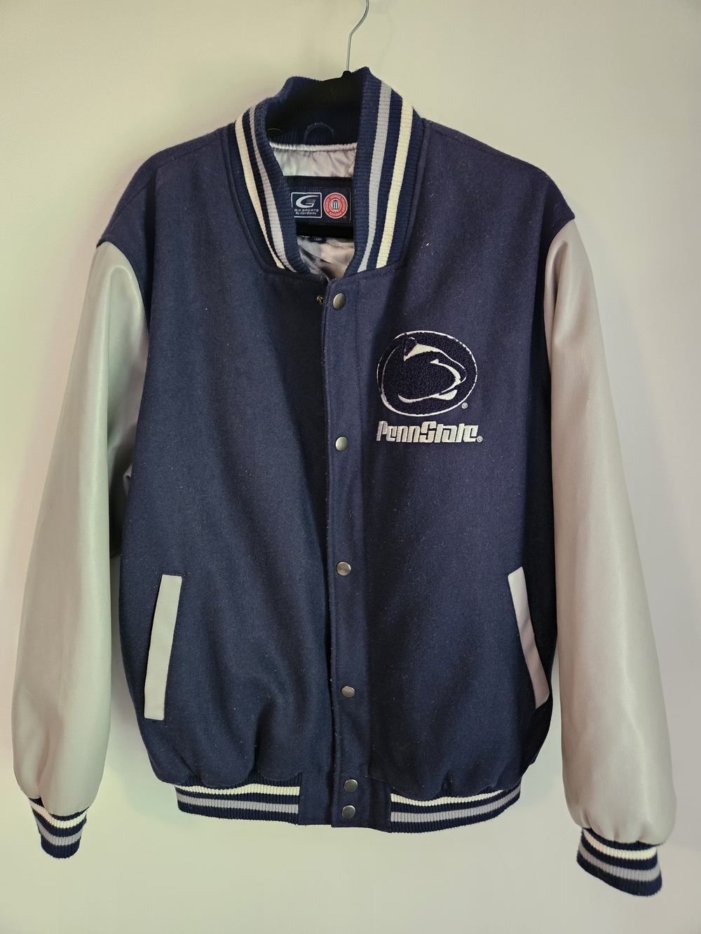 Penn State Nittany Lions Vintage Varsity Letterman Wool Blend Snap Jacket L